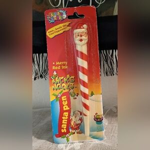 Vintage Nick’s Nacks Fabulous Flavors Santa Pen Merry Red Ink Peppermint NOS